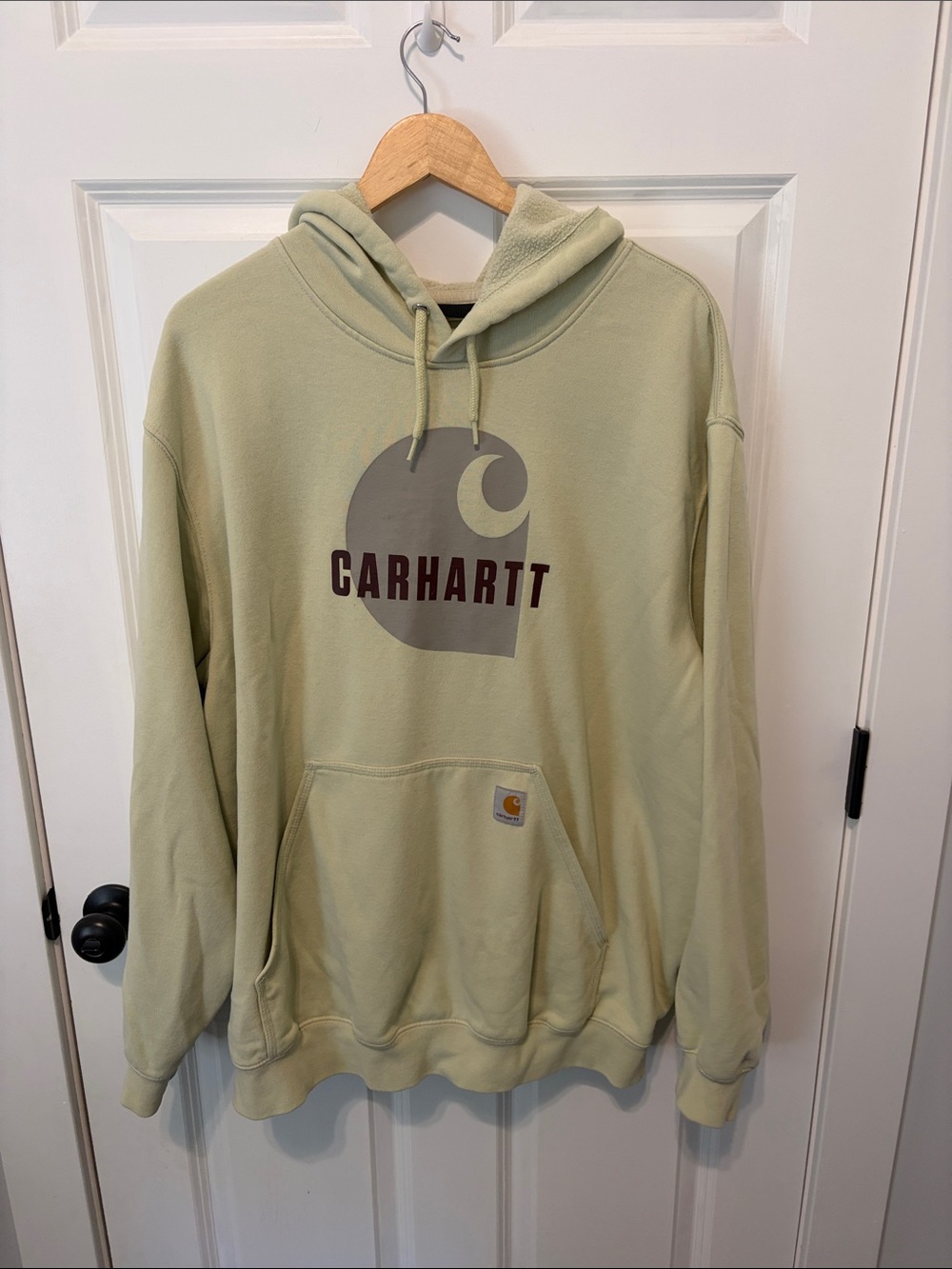 Carhartt Men’s Light Green Logo Pullover Hoodie